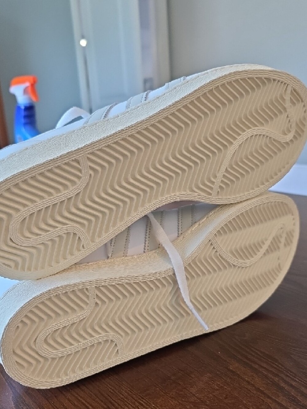 adidas White Leather Low-Top Sneakers with Cream Sole - Picture 7 of 7